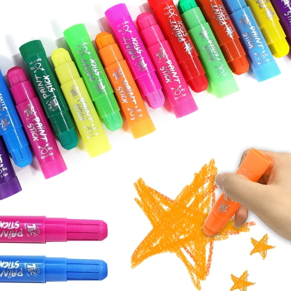 TBC The Best Crafts Paint Sticks,24 Classic Colors, Washable, Non-toxic, Tempera Paint Sticks for Kids and Students, Perfect Gift