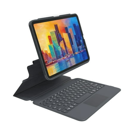 ZAGG Pro Keys Detachable Case & Wireless Keyboard with Trackpad for Apple iPad Pro 12.9 Multi Device Bluetooth Pairing, Backlit Laptop-Style Keys, Apple Pencil Holder, 6.6ft Drop Protection (Charcoal)