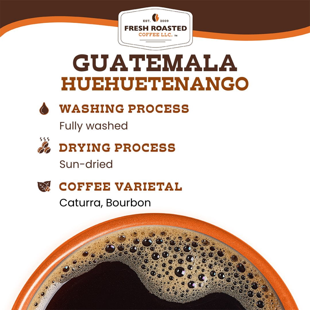 Fresh Roasted Coffee, Guatemalan Huehuetenango Coffee, Medium Roast, Whole Bean, 80 oz 5 lbs