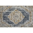 thumbnail image 6 of 5' X 8' Ivory Taupe and Blue Oriental Power Loom Worn Faded Area Rug With Fringe, 6 of 11