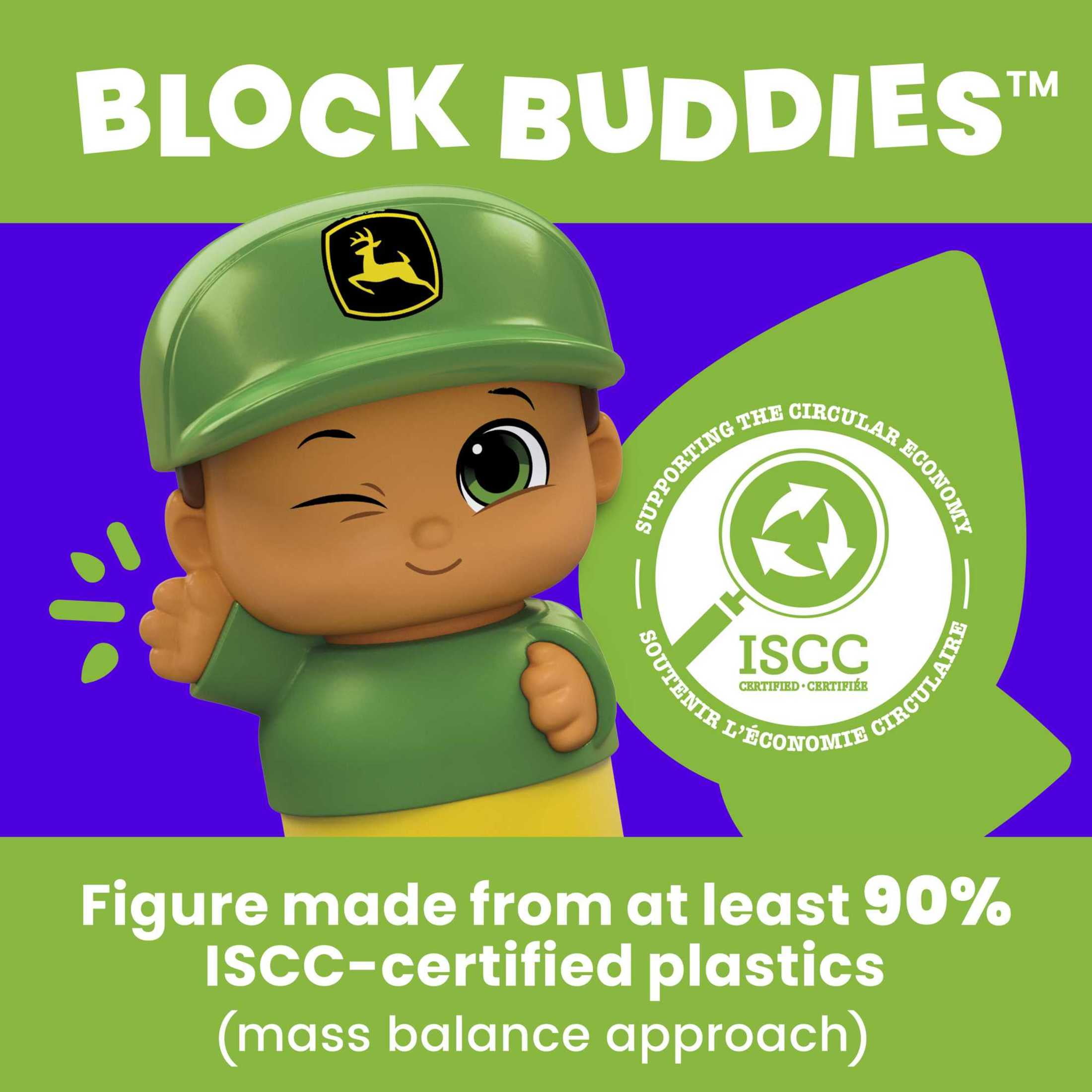 MEGA BLOKS Fisher-Price Building Toy Blocks John Deere Dump Truck (25 Pieces) For Toddler