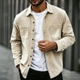 thumbnail image 3 of Shackets for Men Casual Corduroy Button Front Lapel Long Sleeve Weekend Wear Jacket, 3 of 9