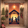 thumbnail image 6 of Religious Scene Nativity Banner Christmas Illustration Barn Design Holy Family for Holiday Celebration Indoor Decoration Church Event, 6 of 9