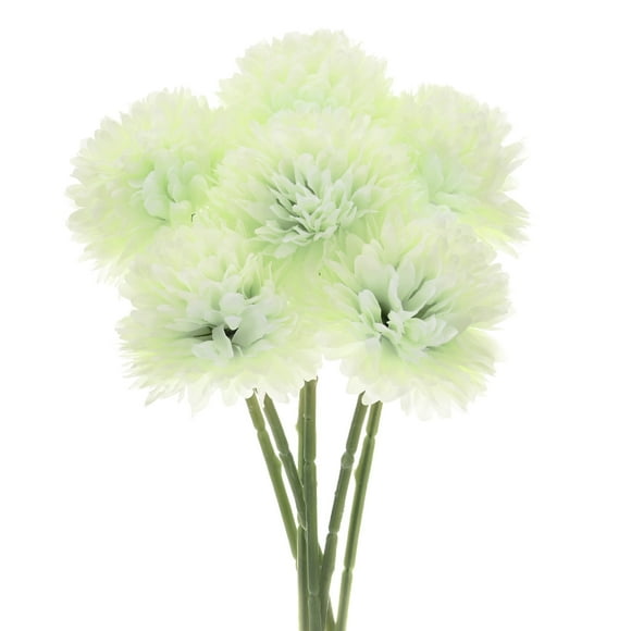 Uxcell Artificial Chrysanthemum Ball Flowers, Faux Hydrangea Silk Bouquets for Home/Wedding Autumn Green