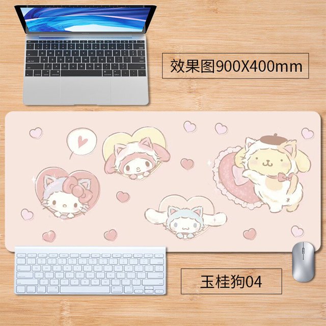 Sanrios-alfombrilla de ratón grande de dibujos animados de Anime, alfombra de ratón para juegos, alfombrilla de teclado de ordenador, almohadillas de mesa, Cinnamoroll Kuromi kawaii