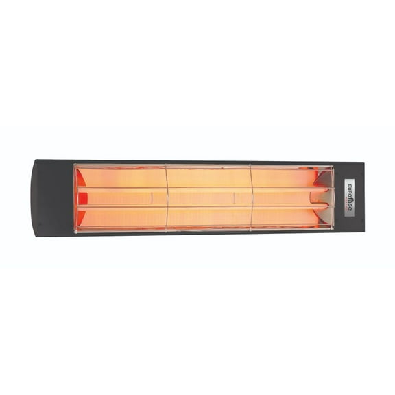 Eurofase Heating - 5000 Watt Electric Infrared Dual Element Heater-480 Voltage-Black Finish-No Fascia Decorative Fascia