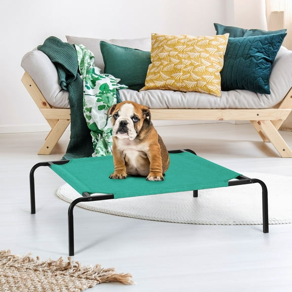 Cool Raised Bed Portable Raised Pet Bed With Washable And Breathable Mesh And Non-Slip Rubber Feet. Small Size (No Center Frame)