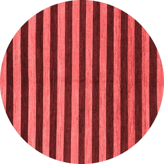 Ahgly Company Indoor Round Abstract Red Modern Area Rugs, 3' Round