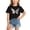 Z195 Black, variant on Landzoo Toddler Girls Shirt Butterfly Print Short Sleeve Crew Neck Tees Summer Breathable Girls T-Shirt Size 2-4 Years Black