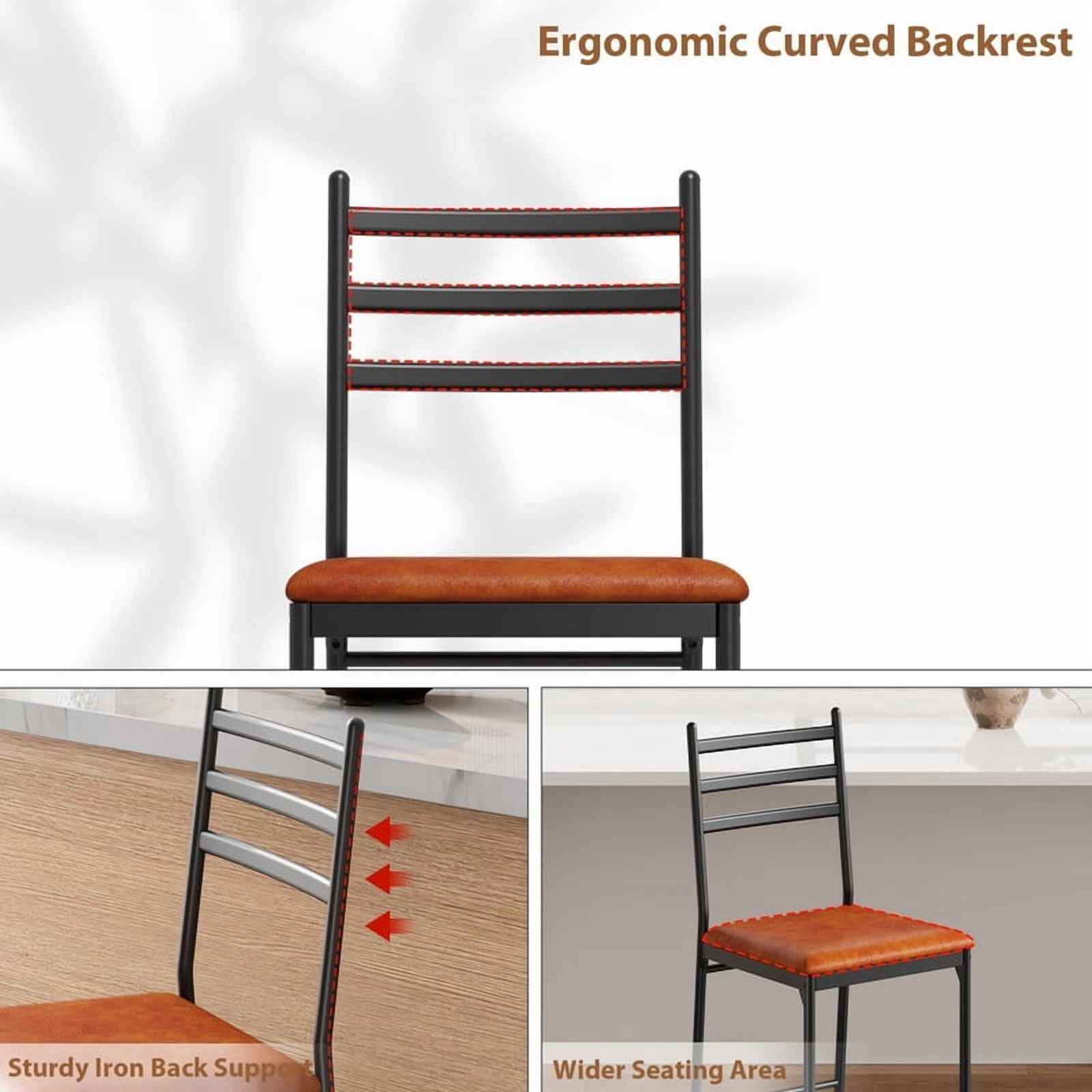TROPOW Bar Stools Set of 2, Metal Counter Height Bar Chairs with Back and Thick Cushion, Upholstered Dining Chairs with Padded Seat, Barstools for Kitchen Island, Bar, Dining Room