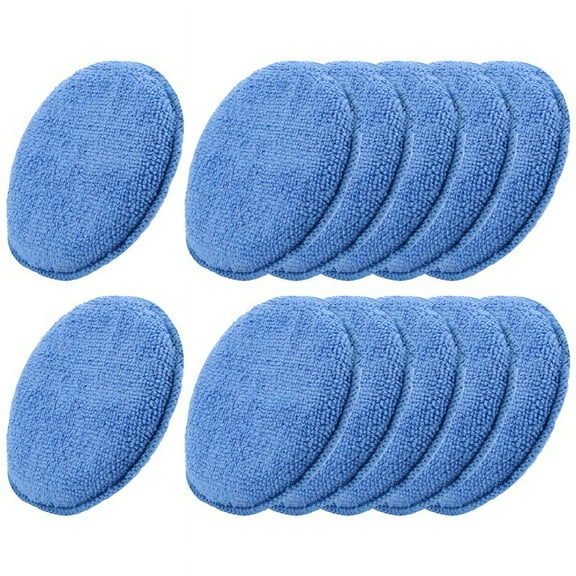 Microfiber Wax Applicator 12pcs Car Cleaning Polish Wax Foam Sponge Polishing Sponge, Blue