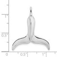 thumbnail image 2 of Million Charms 925 Sterling Nautical Sea Life Charm, Polished 3D Whale Tail Pendant, 2 of 2