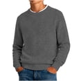 thumbnail image 2 of ZBSOKO Crew Neck Sweater for Boys Solid Color Classic Knit Pullover Long Sleeve Regular Fit Basic Tops Casual Fall Winter Clothes, 2 of 7