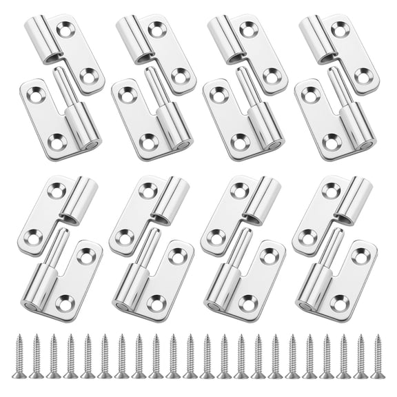 8PCS Stainless Steel Lift Off Hinges, 1.5in Detachable Hinge, Left/Right Quick Release Hinge for Windows and Cabinet Doors, Door Hardware