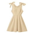 thumbnail image 2 of Wxolcjlv Girls Casual Dresses Solid Color Sleeveless Crewneck Dress with Bow, Sizes 3-10, 2 of 4