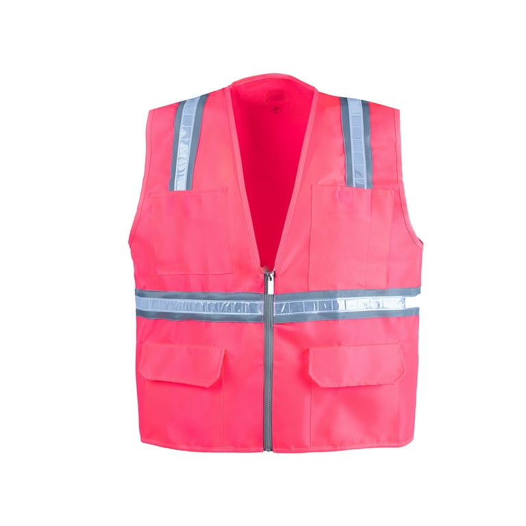 Safety Depot Pink Reflective Safety Vest with Pockets 8038 PK L Walmart