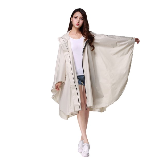 Élégant Capuche Femmes Imperméable Extérieur Long Poncho Imperméable Imperméable à l'Eau