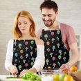 thumbnail image 3 of Black Colorful Skull Mushroom Pattern Apron-Garden Aprons for Women with Pockets-Cotton Linen Waterproof Kitchen Cooking Gardening Aprons Adjustable for Kitchen,Cooking,BBQ and Salon 33x27 Inch, 3 of 7