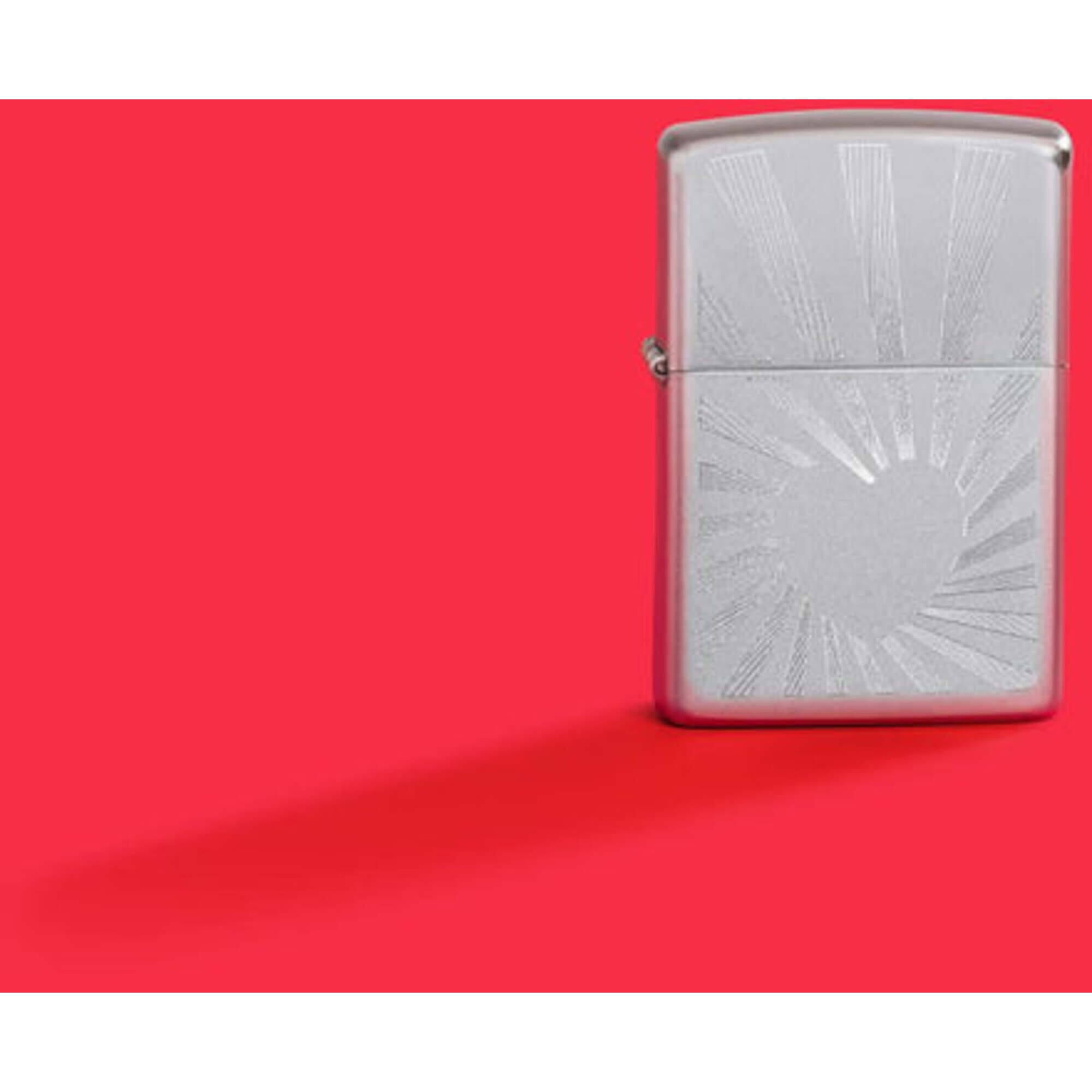 Zippo 46480 Love Radiates Design Satin Chrome Metal Pocket Lighter