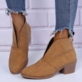 thumbnail image 7 of Womens Dressy Cutout Slip On Ankle Boots Fashion 2023 Leopard/Snakeskin/Solid Low Stacked Heel Western Booties Shoes, 7 of 7