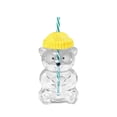 thumbnail image 2 of Vaso de cristal decorativo con forma de oso, 560 ml, vacío, con pajitas para café Amarillo, 2 of 9