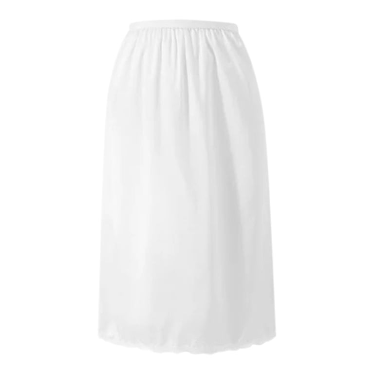 vigerkar Women's Satin Half Slip Under Slip Long Underskirt Half Slips for Under  Dresses Slip Side Slit Skirt White, L - Walmart.com