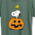 thumbnail image 3 of Peanuts - Snoopy Woodstock Pumpkin - Women's Short Sleeve Graphic T-Shirt, 3 of 6