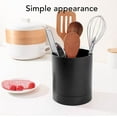 thumbnail image 4 of ABPETE Kitchen Cooking Utensil Holder, 360° Rotating Large Utensil Crock 5.7X6.5 Inch Unbreakable For Countertop, For Farmhouse Kitchen Decor With Non Slip Base And Divider(black), 4 of 18