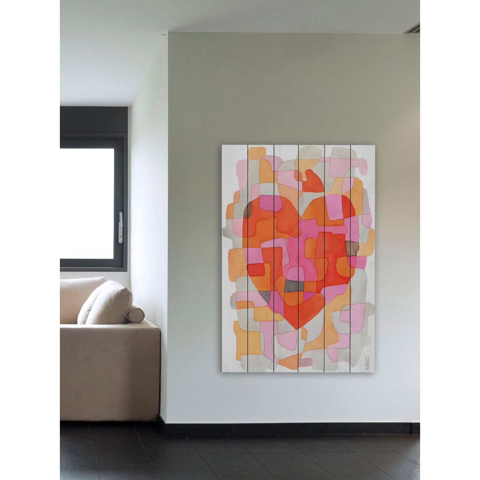 Marmont Hill "Splash of Heart" by Yolanta Gawlik Painting Art Print on White Wood