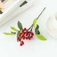 thumbnail image 4 of Meggemo 5 PCS Christmas Artificial Red Berry Stems with Green Leaves Decorative Picks for Tree Wreath Holiday, 4 of 7
