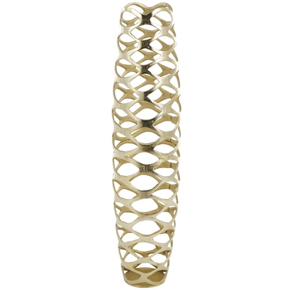 DecMode 39" Geometric Tall Cutout Gold Aluminum Metal Vase