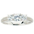 thumbnail image 3 of Pompeii 1 1/4ct Pave Three Stone Diamond Ring 14K White Gold (G/H,I1), 3 of 3