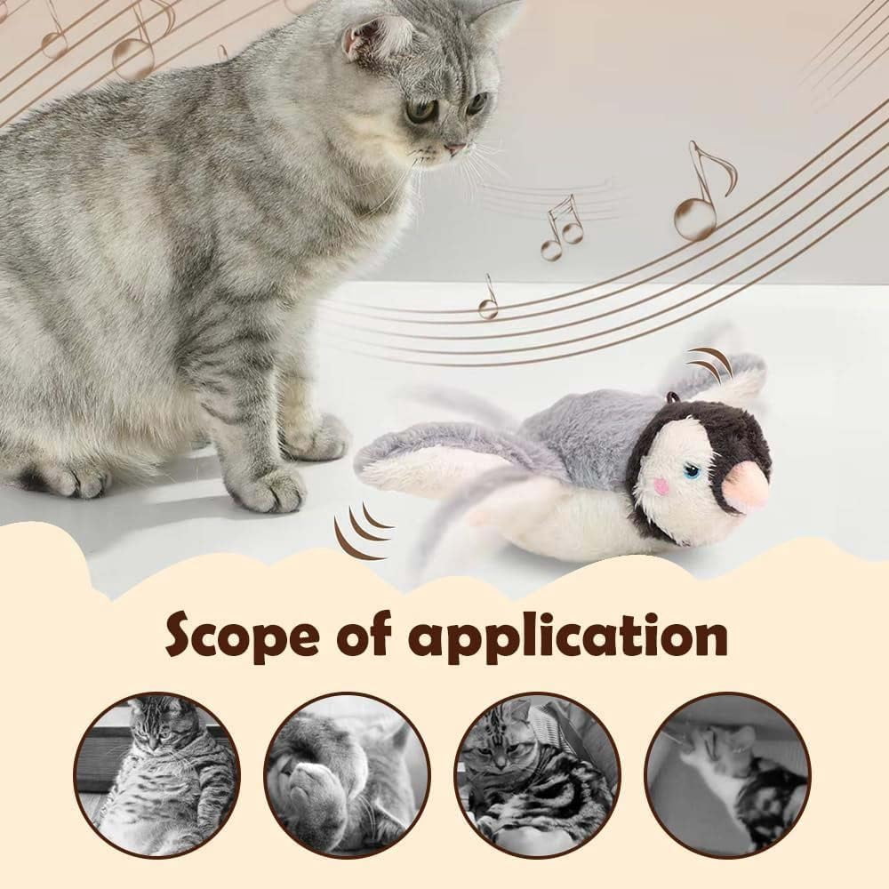 Interactive Simulated Chirping Toy - Flappy Bird Cat Toy, Electronic Flapping Self Flying Bird Toys for Cats.