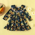 thumbnail image 1 of YEEDISON Baby Dress Children's Dress Autumn and Winter Girls' Dress Cotton Print Ruffle Neckline Girls Dress for 18M-6Y, 1 of 4