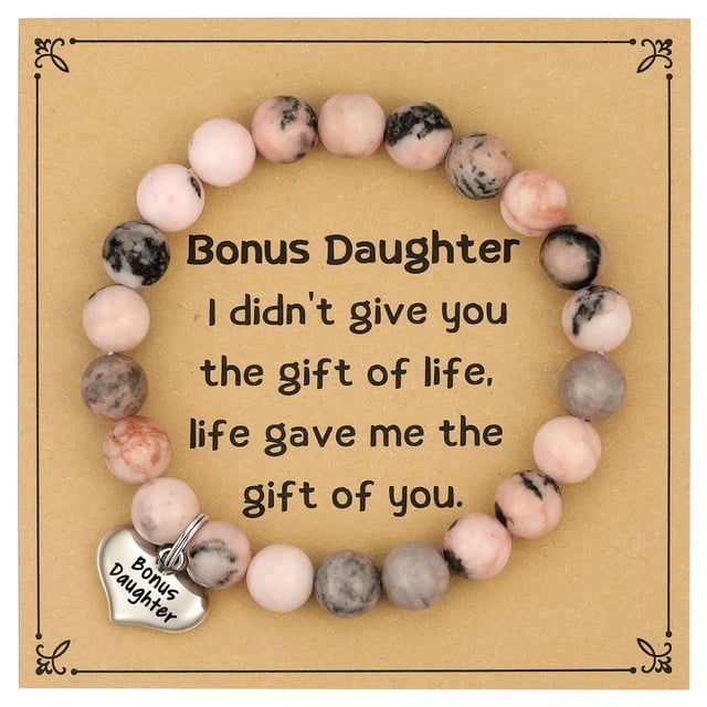 Pulsera MIXJOY Bonus Daughter con cuentas de cebra rosa y jaspe