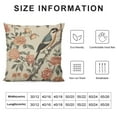 thumbnail image 5 of Nawypu  Designer Vintage Floral Throw Pillow Covers for Couch,Brown Pillowcases with Bird and Rose Pattern Decorative Square Cushion for Bed Living Room Outdoor Cafe Car, 5 of 5