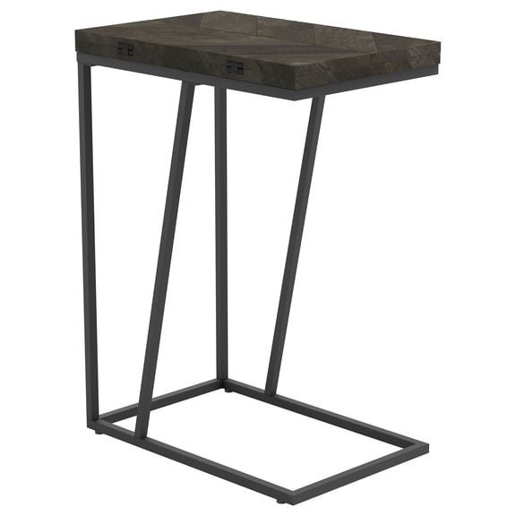 Carly Expandable Engineered Wood C-Shaped Side Table Grey