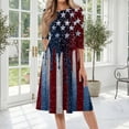thumbnail image 2 of BOMYJESK Maxi Dresses for Women 250th Anniversary Stars Stripes Midi Dresses Boho Independence Day 4th Of July 2026 Summer Dresses Elegant Classy Evening Dress for Party Deep Red 2XL, 2 of 7