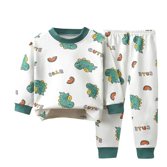 Bovxnpu Boys Girls Outfits Set 2 Piece Loungewear Set, Boys Long Sleeve Shirt and Pants Set for Toddlers Girls Fall Clothes Home Clothes 6-7 Years