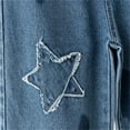 thumbnail image 6 of Ruyang Girls Embroidery Star Flare Denim Pants Elastic High Waist Baggy Straight Denim Trousers Hip Hop Fashion Jeans, 6 of 9
