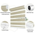 thumbnail image 6 of Keego Cordless Zebra Blinds for Windows 70% Blackout Shades Dual Layer Roller Shades for Home Bedroom Office (Sand Color, 24"W x 36"H, 6 of 9