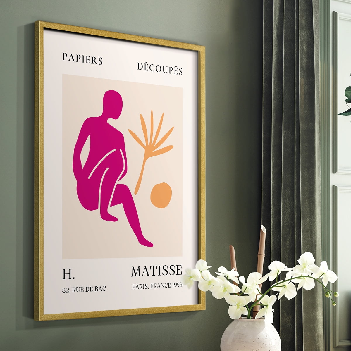 Matisse CLXIV Framed Print in Gold Solid Wood 16 x 20 Framed Print