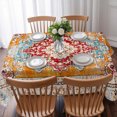 thumbnail image 3 of Vintage Ethnic Table Cloth Waterproof Tablecloths, Boho Tribes Modern Orange Middle Century Tablecloth Dining Table Cover for Kitchen Party Tabletop Outdoor, Rectangle Tablecloth 60x84 Inch, 3 of 9