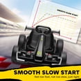 thumbnail image 6 of Aosom 24V 7.5 MPH Drifting Electric Go Kart with Adjustable Seat with Slow Start, Button Start, Music, Horn, Lights, for 6-12 Years, Black, 6 of 9