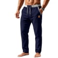 thumbnail image 2 of DayScoop Mens Summer Pants Fashion Trousers Casual Solid Color Outdoors Elastic Waist Drawstring Pocket Full Length Pants, 2 of 5