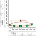 thumbnail image 2 of Gem Stone King 18K Rose Gold Plated Silver Green Nano Emerald and White Lab Grown Diamond Tennis Bracelet for Women (3.02 Cttw, Gemstone May Birthstone, Oval 7x5MM, Fully Adjustable up to 9 inch), 2 of 4