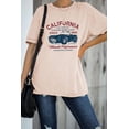 thumbnail image 4 of ABPHQTO Camiseta estampada con estampado de letras y camionetas informal rosa para mujer, 4 of 5