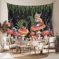 thumbnail image 2 of Mushroom Large Tapestry for Bedroom Wall Hanging Tapestry, Fox Botanical Leaf Green Black Butterfly Ceiling Backdrop Tapestries Poster Blanket Wall Decor for Teens Room Living Room Dorm 100" x 59", 2 of 8