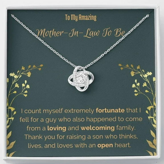 To My Amazing Mother-In-Law To Be Necklace, Gift to Mother-in-Law for Christmas, Birthday, Mother's Day, Message Card to Mom-in-Law