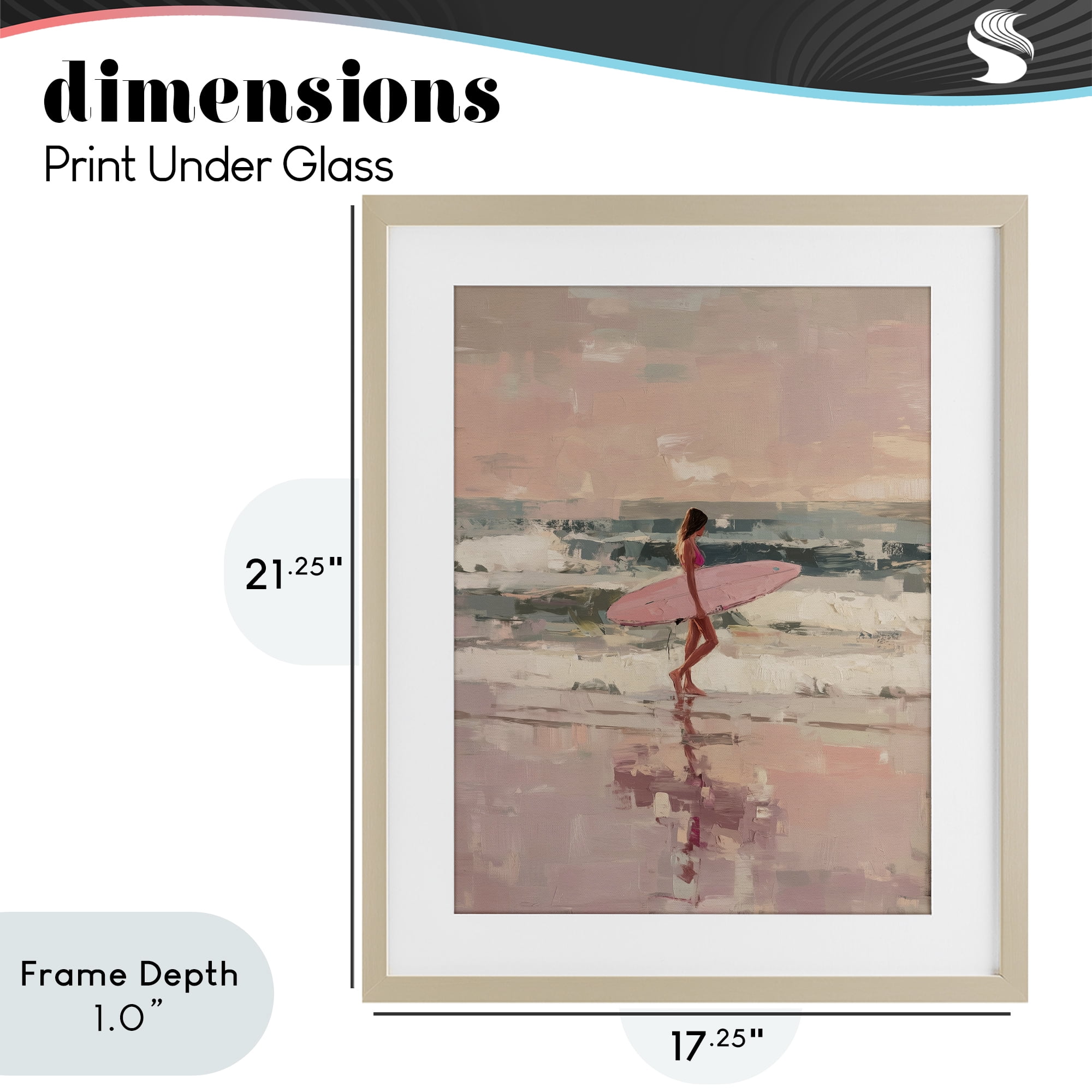 Stupell Industries Rider Of The Waves Birch Framed Print Under Glass, design by Svetlana Aleynikova